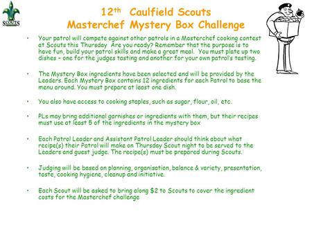 12th Caulfield Scouts Masterchef Mystery Box Challenge