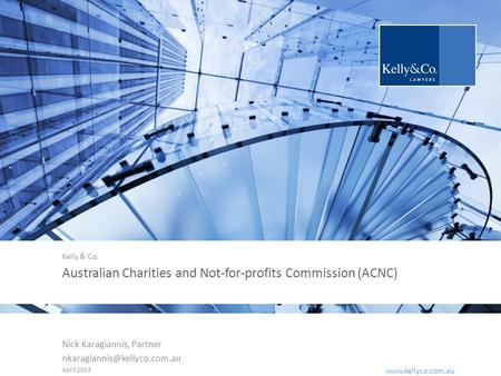 |  Australian Charities and Not-for-profits Commission (ACNC) Nick Karagiannis, Partner