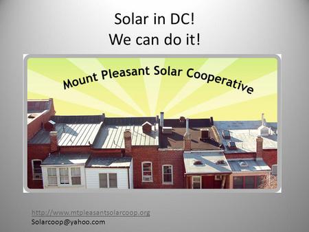 Solar in DC! We can do it!