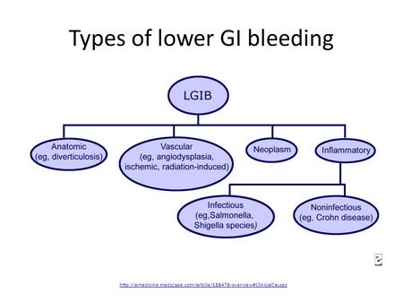 Types of lower GI bleeding