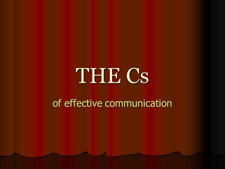 of effective communication