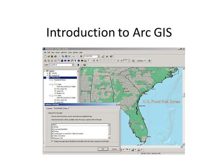 Introduction to Arc GIS. Finding information graphically.