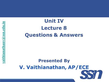 V. Vaithianathan, AP/ECE