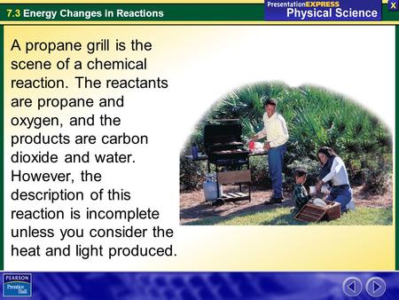 A propane grill is the scene of a chemical reaction