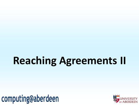Reaching Agreements II. 2 What utility does a deal give an agent? Given encounter  T 1,T 2  in task domain  T,{1,2},c  We define the utility of a.