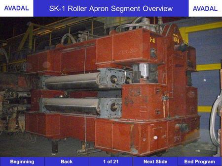 BeginningNext SlideBack End Program AVADAL 1 of 21 SK-1 Roller Apron Segment Overview.