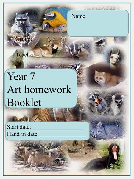 Year 7 Art homework Booklet