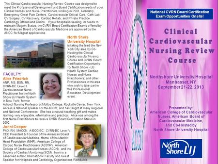 Clinical Cardiovascular Nursing Review Course