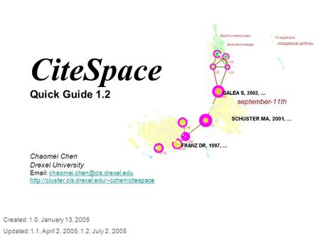 CiteSpace Quick Guide 1.2 Chaomei Chen Drexel University
