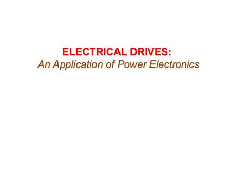 An Application of Power Electronics