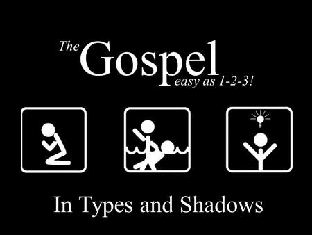 The easy as 1-2-3! Gospel In Types and Shadows. The GOSPEL Death Burial Resurrection The easy as 1-2-3! Gospel The GOSPEL What is it.