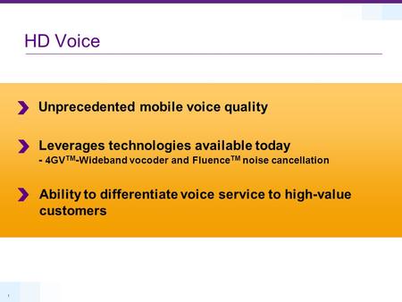 HD Voice Unprecedented mobile voice quality