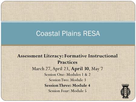Assessment Literacy: Formative Instructional Practices