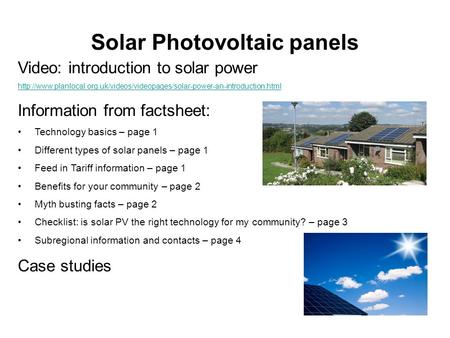 Solar Photovoltaic panels Video: introduction to solar power  Information.