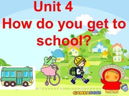 Unit 4 How do you get to school? take the Try to read! take the take the [raid] ['s ʌ bwei] train [trein] plane [plein] subway ride the bike [teik]