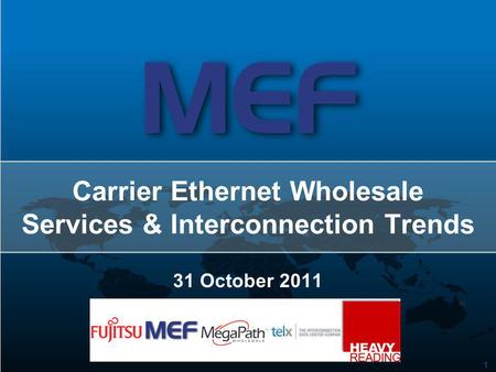 11 Carrier Ethernet Wholesale Services & Interconnection Trends 31 October 2011.
