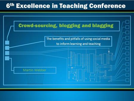 The benefits and pitfalls of using social media to inform learning and teaching Crowd-sourcing, blogging and blagging Martin Webber 6 th Excellence in.