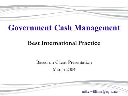 Government Cash Management