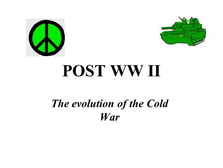 POST WW II The evolution of the Cold War. Atlantic Charter Self- determination Post War Organization Yalta Peace after victory UN with Allied Powers US.