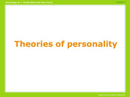 Theories of personality