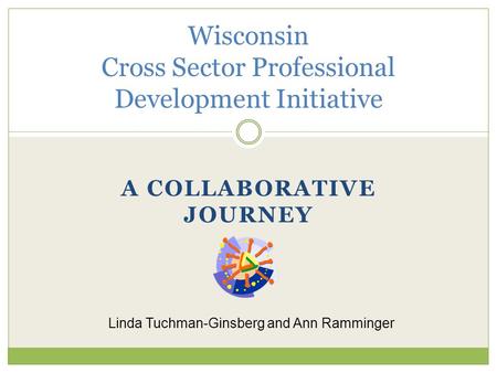 A COLLABORATIVE JOURNEY Wisconsin Cross Sector Professional Development Initiative Linda Tuchman-Ginsberg and Ann Ramminger.
