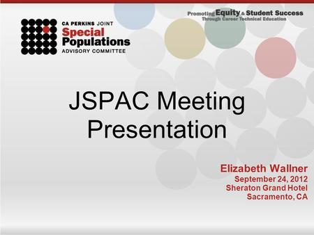 JSPAC Meeting Presentation