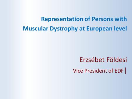 Erzsébet Földesi Representation of Persons with