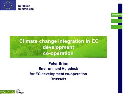 Climate change integration in EC development co-operation