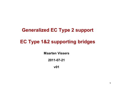 1 Generalized EC Type 2 support EC Type 1&2 supporting bridges Maarten Vissers 2011-07-21 v01.