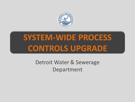 SYSTEM-WIDE PROCESS CONTROLS UPGRADE Detroit Water & Sewerage Department.