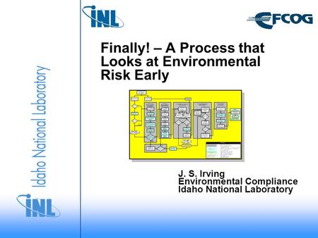 Finally! – A Process that Looks at Environmental Risk Early J. S. Irving Environmental Compliance Idaho National Laboratory.