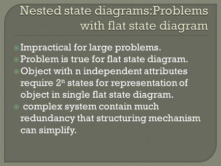 Nested state diagrams:Problems with flat state diagram