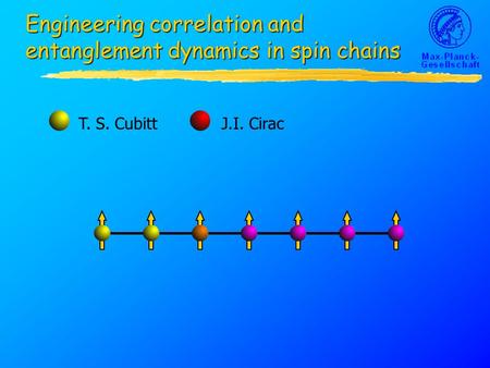 Engineering correlation and entanglement dynamics in spin chains T. S. CubittJ.I. Cirac.