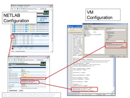 NETLAB Configuration VM Configuration