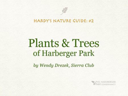 Hardy’s Nature Guide for Young Naturalists I’m Hardy— your Phil Hardberger Park guide to adventure and learning.