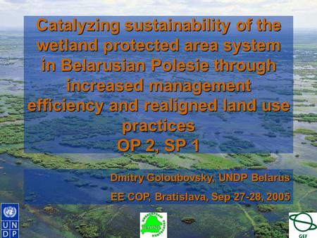 Catalyzing sustainability of the wetland protected area system in Belarusian Polesie through increased management efficiency and realigned land use practices.