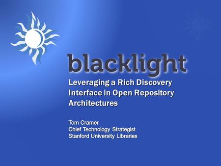 Leveraging a Rich Discovery Interface in Open Repository Architectures.