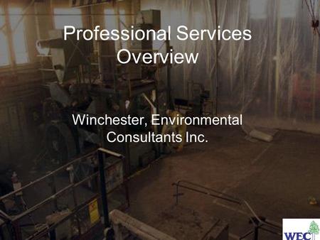Professional Services Overview Winchester, Environmental Consultants Inc.