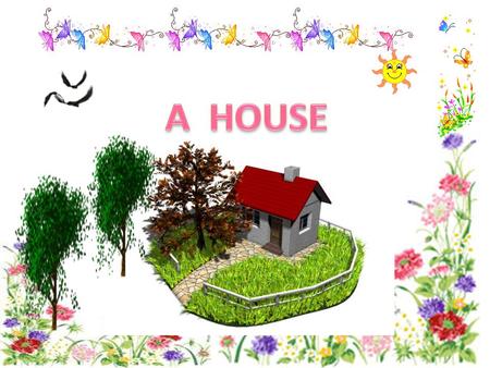 Learn the words a house bricks a roof a chimney stairs a door a window.