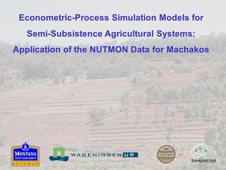 Econometric-Process Simulation Models for Semi-Subsistence Agricultural Systems: Application of the NUTMON Data for Machakos.