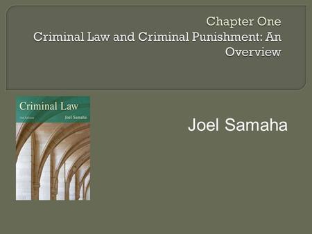 Chapter One Criminal Law and Criminal Punishment: An Overview