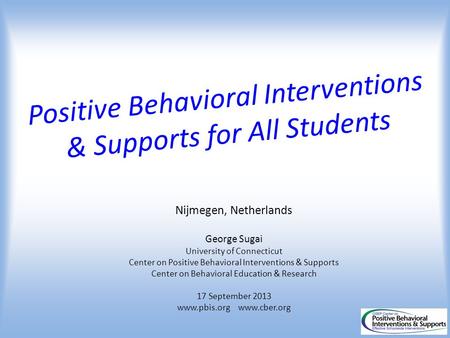 Positive Behavioral Interventions & Supports for All Students