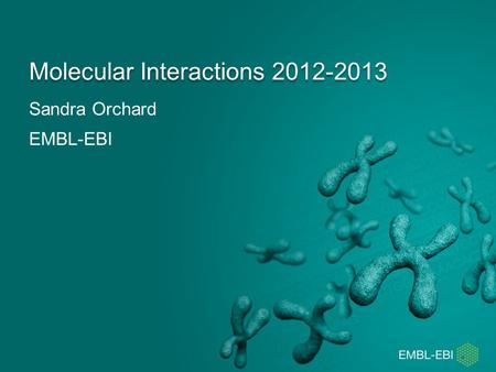 Sandra Orchard EMBL-EBI Molecular Interactions 2012-2013.