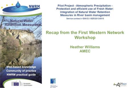 Pilot Project - Atmospheric Precipitation - Protection and efficient use of Fresh Water: Integration of Natural Water Retention Measures in River basin.
