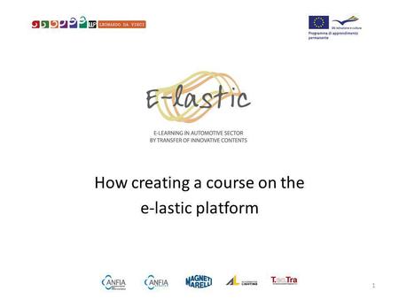 How creating a course on the e-lastic platform 1.