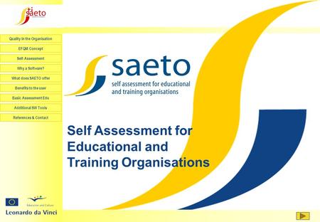 Self Assessment for Educational and Training Organisations