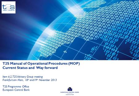Table of contents 1 Manual of Operational Procedures (MOP) 2