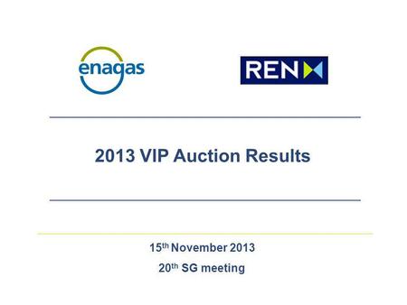 15 th November 2013 20 th SG meeting 2013 VIP Auction Results.