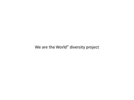 We are the World” diversity project. Here’s where we are ……… Europe > Italy > Turin (Turin was the former Italian capital city)