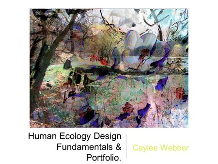 Human Ecology Design Fundamentals & Portfolio. Caylee Webber.